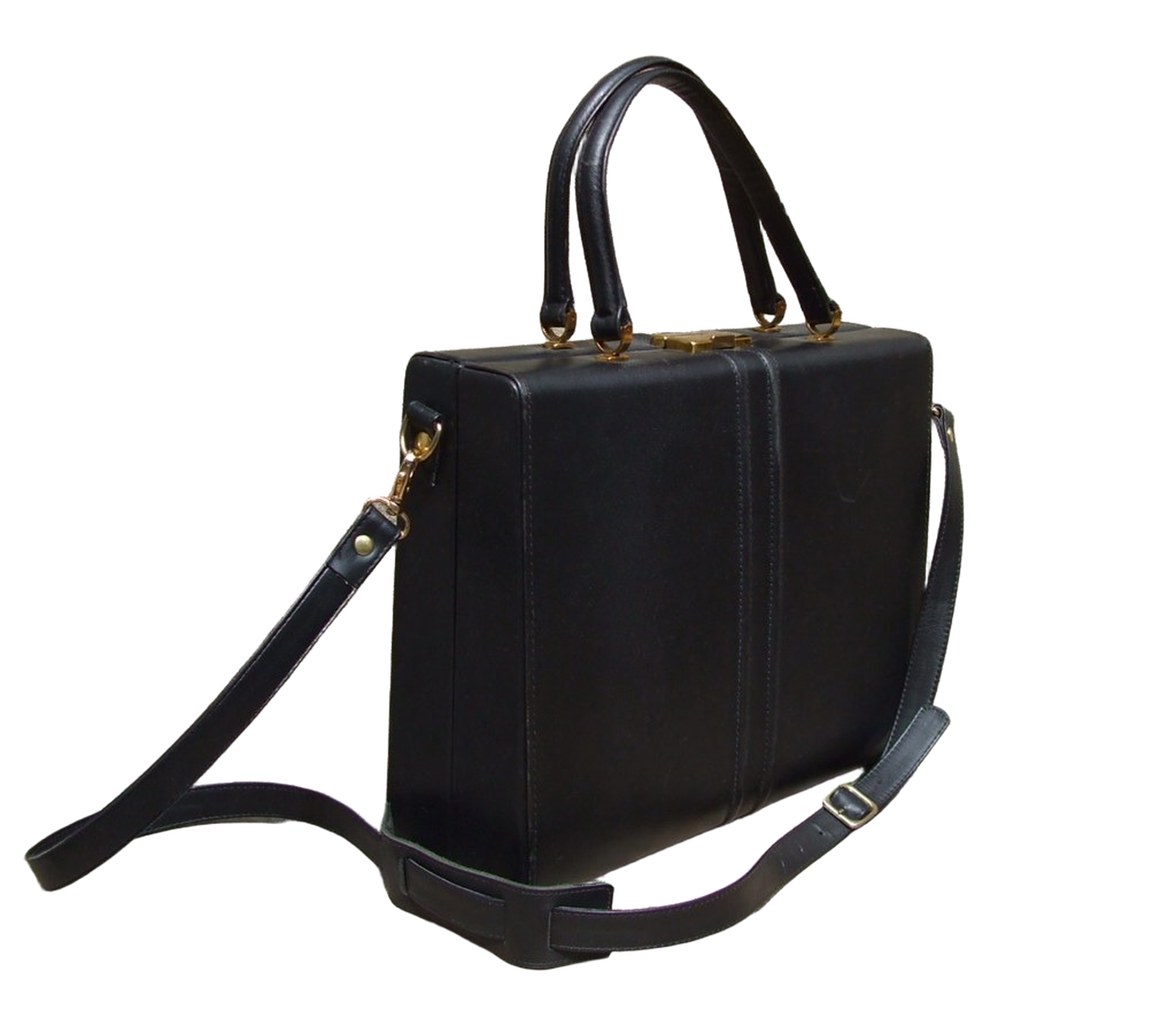 after: transparent background shows through handbag handles and long shoulder strap