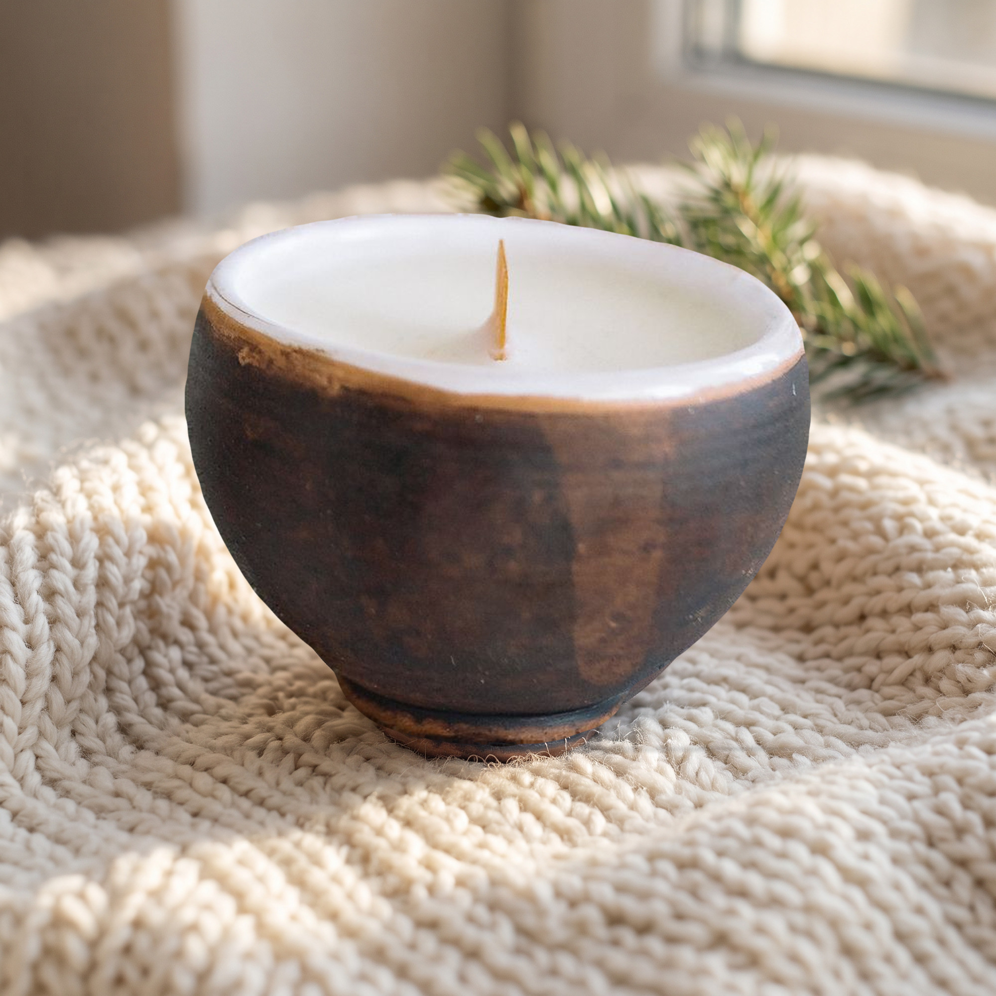 after: AI photoshoot of candles in holiday morning