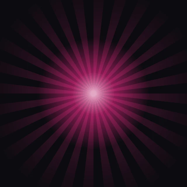 Pink light rays bursting from the center of a black background