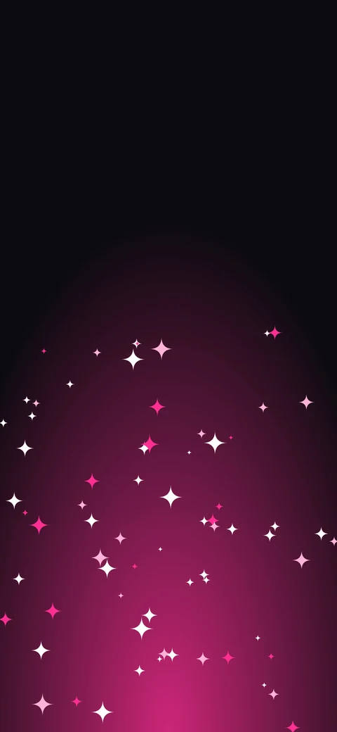 Phone wallpaper of white and pink sparkles over a pink glow on black