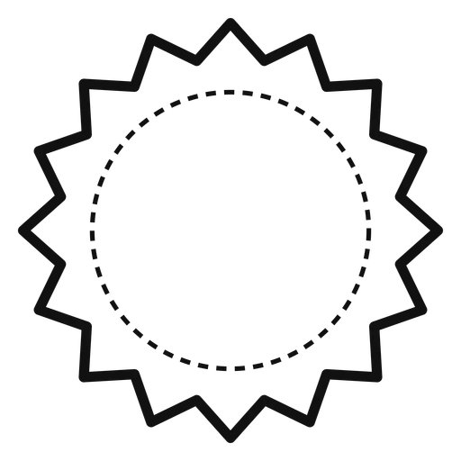 Blank black starburst outline for your own sale text on transparent background