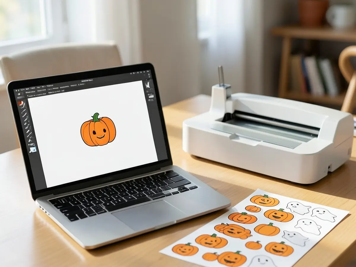 Pumpkin clipart in an image upload preview on a design canvas