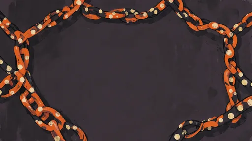 Vintage Halloween backdrop of orange and black paper chains with cream polka dots