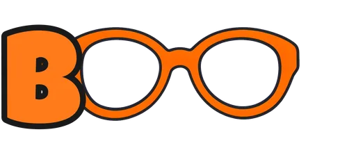 Orange novelty glasses prop with the two O's of BOO as the lenses