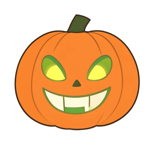 Grinning carved jack-o'-lantern prop with a glowing yellow face