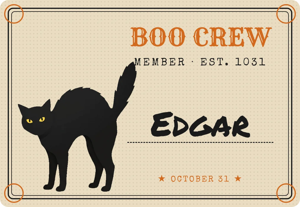 “Boo crew” name tags