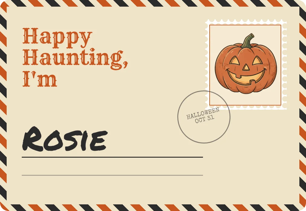 “Happy haunting, I'm” name tags