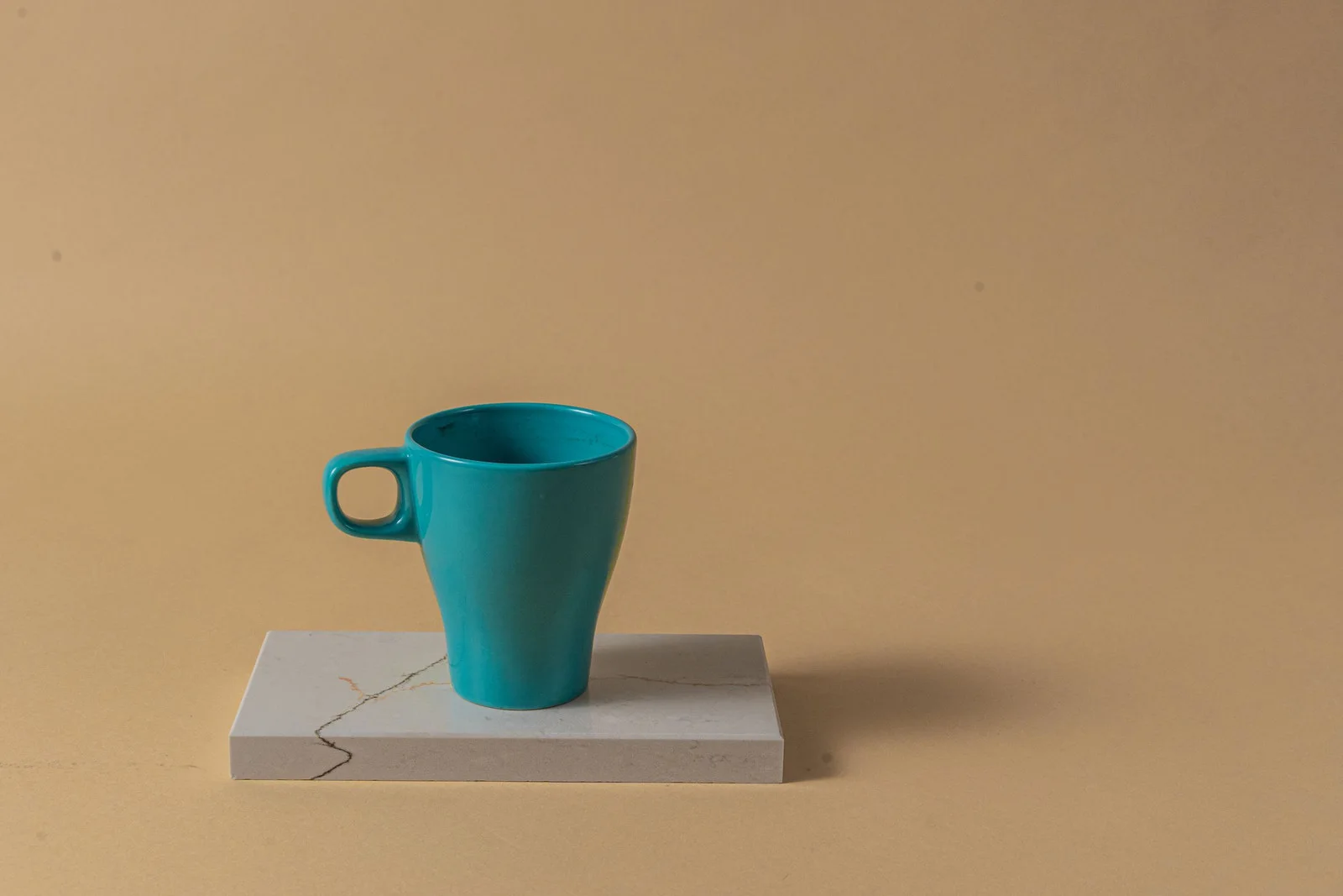 before: original turquoise ceramic mug