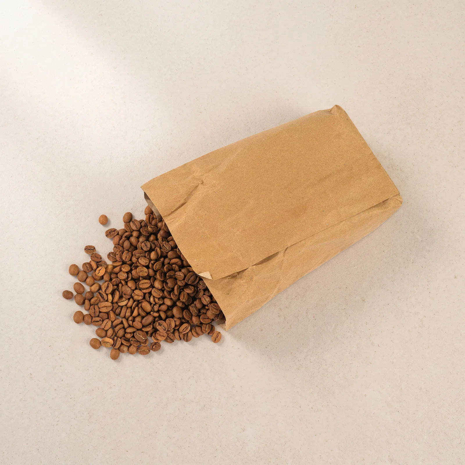 after: the same coffee pouch on a kitchen surface