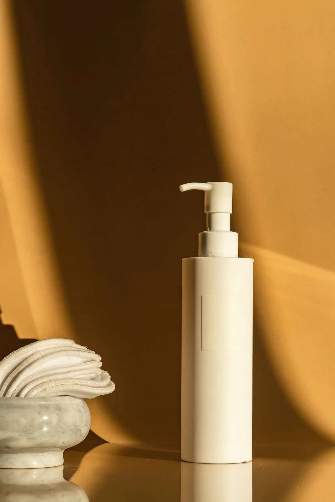 before: unbranded skincare bottle in its original setting