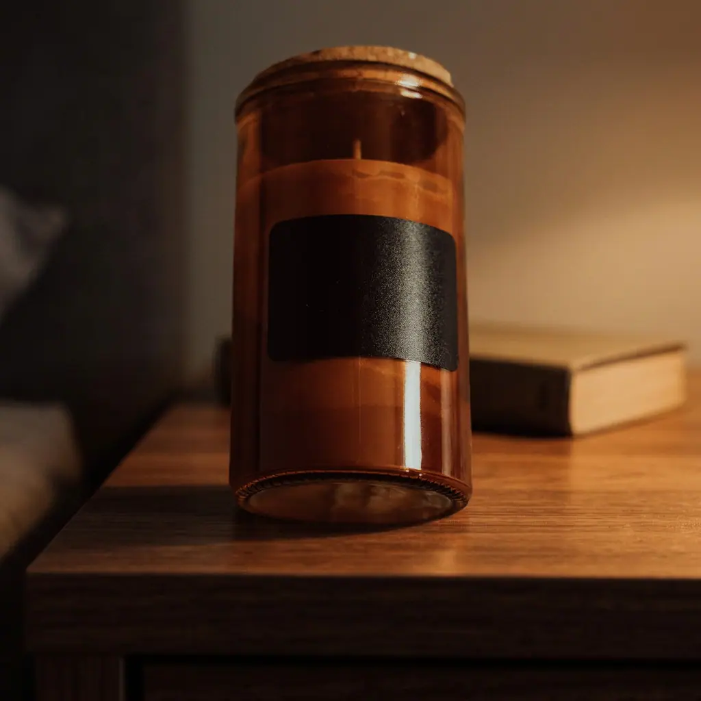 after: AI photoshoot of candles in bedside evening