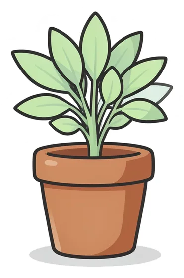 Journal sticker artwork with a plant, made in the sticker maker