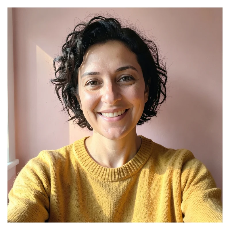The selfie as a sticker with a rounded white frame
